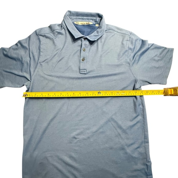 TravisMathew Men's Polo Shirt Size M Blue Pima Cotton Blend Performance Golf - Picture 7 of 9